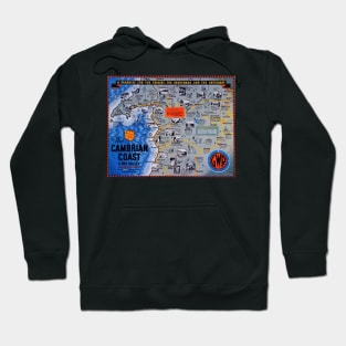 Vintage GWR Cambrian Coast Railway Map, Wales Hoodie